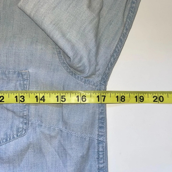 J. Crew 100% Cotton Light Wash Chambray Button Front Shirt Xxsmall Women’s - Picture 7 of 11